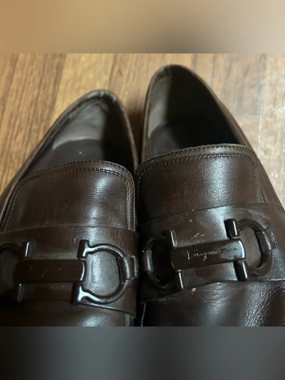 Salvatore Ferragamo Dark Brown Leather Bit Loafers